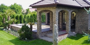 Zahrady snů Daniel Purgert, altán s palmami, realizace zahrad autorské zahrady ORIGINAL GARDEN